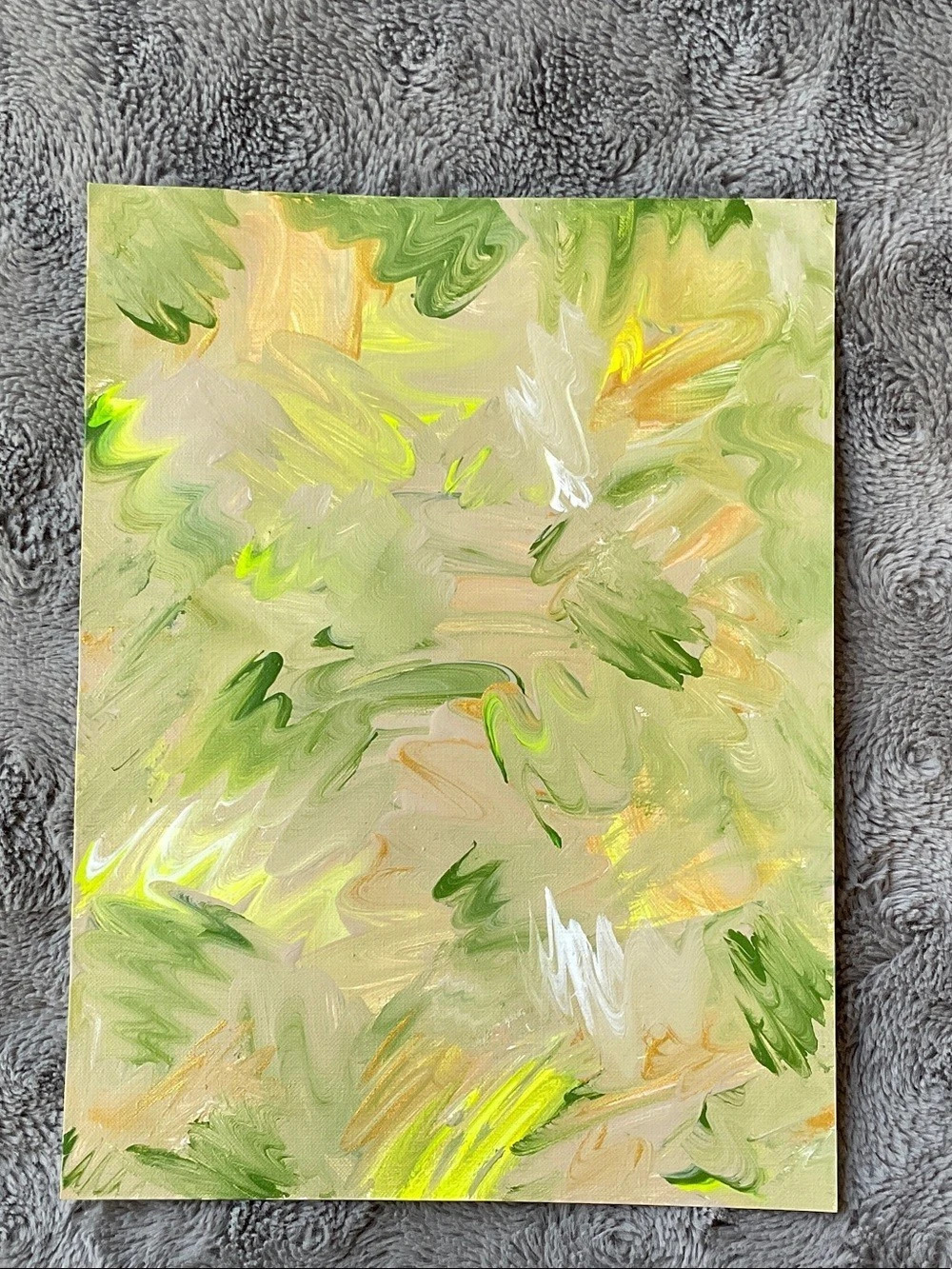 Abstract Green & Yellow Original Background Painting